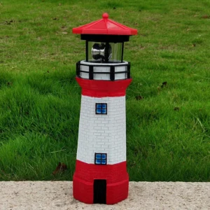 Solar-Leuchtturm 'Küstenwache' | Rotierendes Garten-Leuchtfeuer