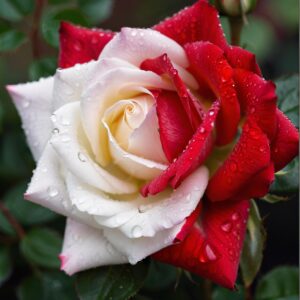 50 Samen für rot-weiße "Love in Rose Bush" Rosen